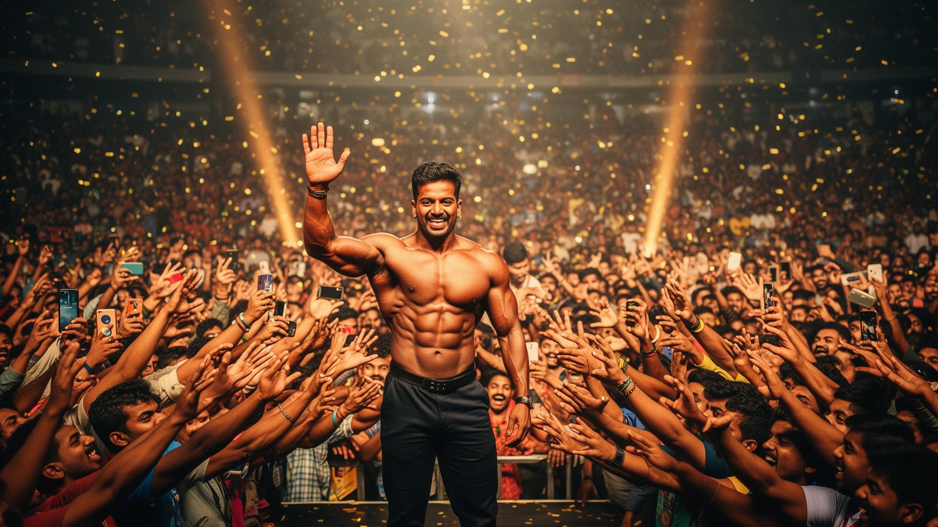 Sangram Chougule greeted by a sea of adoring fans